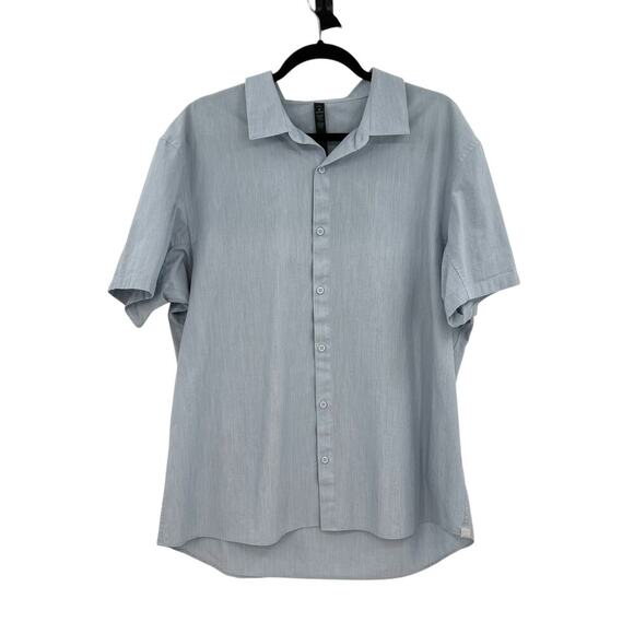 Lululemon Down to the Wire Slim Fit Short Sleeve Heathered Oasis Blue Mens XXL - Picture 1 of 9